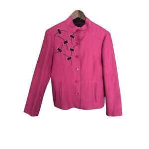 Art to Wear Anywhere Women’s M Magenta Jacket –Art Embroidery